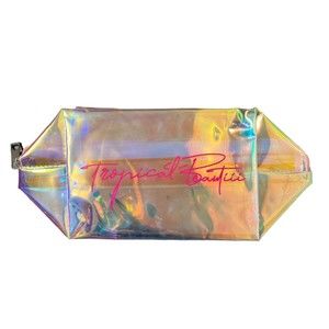 Makeup Bag Pink Holographic Cosmetic Toiletry Pouch Waterproof Travel Handbag